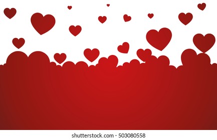 vector background with red hearts