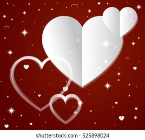 vector background with red hearts