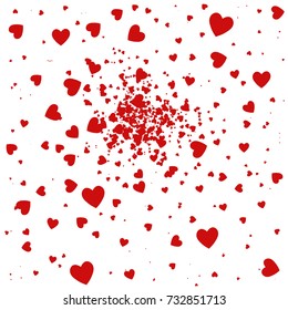 vector background with red hearts
