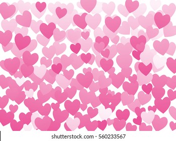 vector background with red hearts, valentines day