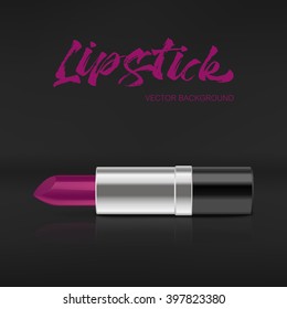 Vector background with red lipstic