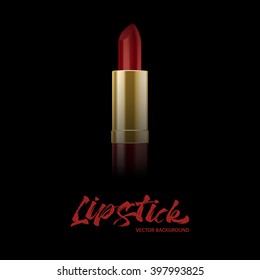 Vector background with red lipstic