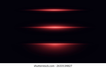 Vector background with red neon ray, glowing lines and fast laser motion, abstract digital splash with energy flare, flash, glare and horizontal streaks in modern technology-inspired graphic design