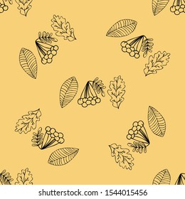 Vector background with red, orange, brown and yellow falling autumn leaves.