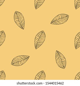 Vector background with red, orange, brown and yellow falling autumn leaves.