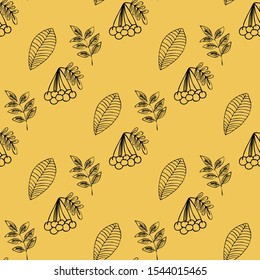 Vector background with red, orange, brown and yellow falling autumn leaves.