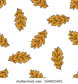 Vector background with red, orange, brown and yellow falling autumn leaves.