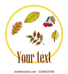Vector background with red, orange, brown and yellow falling autumn leaves.