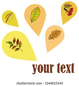 Vector background with red, orange, brown and yellow falling autumn leaves.