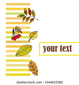 Vector background with red, orange, brown and yellow falling autumn leaves.