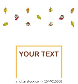 Vector background with red, orange, brown and yellow falling autumn leaves.