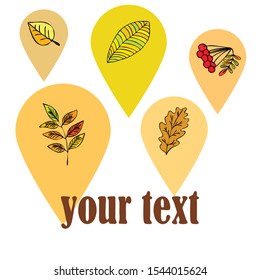 Vector background with red, orange, brown and yellow falling autumn leaves.