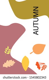 Vector background with red, orange, brown and yellow falling autumn leaves.