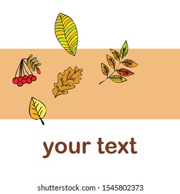 Vector background with red, orange, brown and yellow falling autumn leaves.