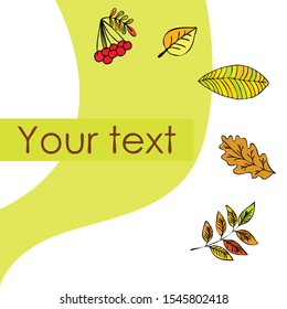 Vector background with red, orange, brown and yellow falling autumn leaves.