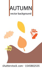 Vector background with red, orange, brown and yellow falling autumn leaves.