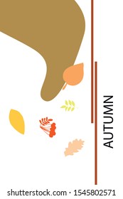 Vector background with red, orange, brown and yellow falling autumn leaves.