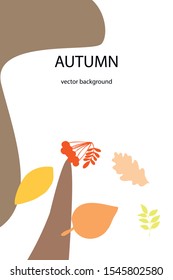 Vector background with red, orange, brown and yellow falling autumn leaves.