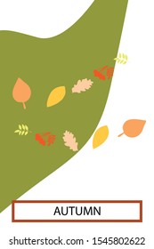 Vector background with red, orange, brown and yellow falling autumn leaves.
