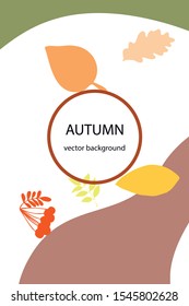 Vector background with red, orange, brown and yellow falling autumn leaves.