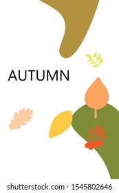 Vector background with red, orange, brown and yellow falling autumn leaves.