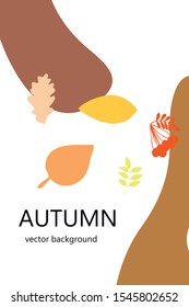 Vector background with red, orange, brown and yellow falling autumn leaves.