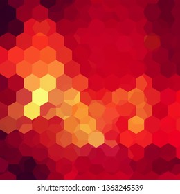 Vector background with red, orange hexagons. Can be used in cover design, book design, website background. Vector illustration - Powered by Shutterstock - Get 15% off with code: PIKWIZARD15