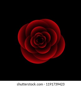 Vector background red rose. Flat design.
