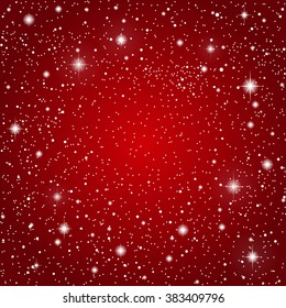 Vector background. Red starry sky. Eps 10.