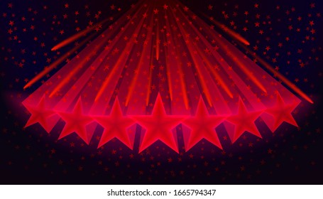 Vector background with red stars.