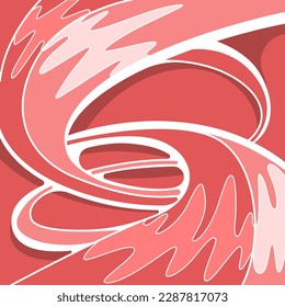 Vector background in red and white colors in cartoon comic style.