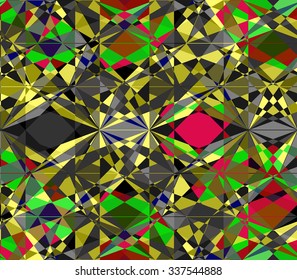 Vector background of repeating geometric stars and triangles. Stars seamless backdrop