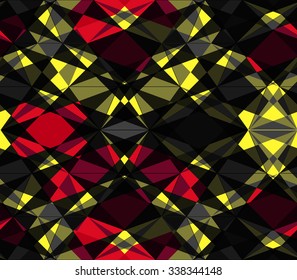 Vector background of repeating geometric stars and triangles. Stars seamless backdrop