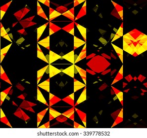 Vector background of repeating geometric stars and triangles. Stars seamless backdrop