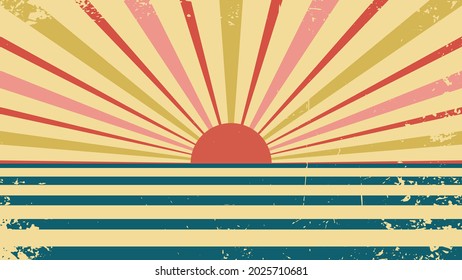 vector background in retro style, retro sun, circus