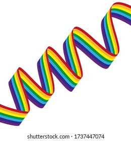 vector background with ribbon in rainbow on a white background
