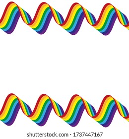 Hintergrund mit Schleife im Regenbogen auf weißem Hintergrund