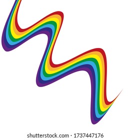 vector background with ribbon in rainbow on a white background