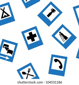 Vector background with  road signs, seamless pattern
