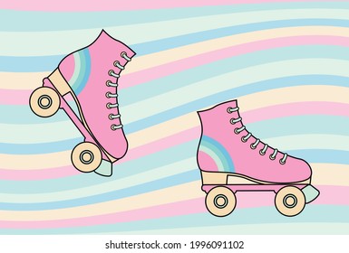 vector background with roller skates for banners, cards, flyers, social media wallpapers, etc.