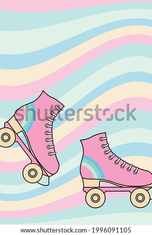 vector background with roller skates for banners, cards, flyers, social media wallpapers, etc.