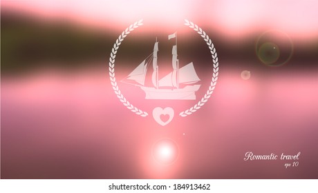 Vector background "Romantic travel".