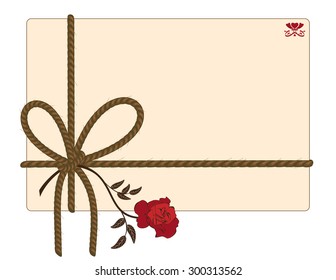 vector background with rope and red rose