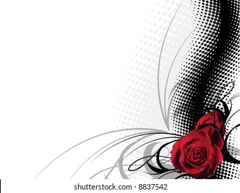 vector background with roses