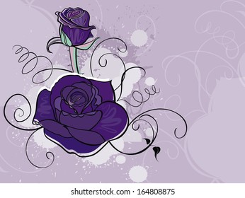 vector background with roses in grunge style