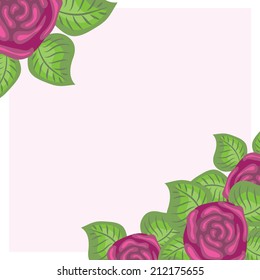 vector background with roses and leaves