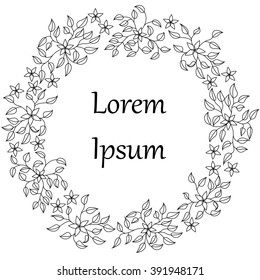 Vector background with round floral banner