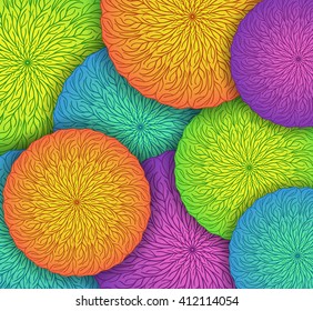 Vector background with round mandala colored patterns