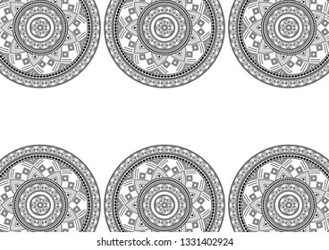 Vector background of a round pattern in the form of a mandala. Ancient decorative elements. Islamic, Arab, Indian, Ottoman motifs. Can be used for textile, greeting card, coloring book