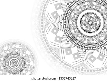 Vector background of a round pattern in the form of a mandala. Ancient decorative elements. Islamic, Arab, Indian, Ottoman motifs. Can be used for textile, greeting card, coloring book